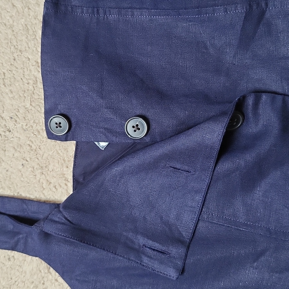 Gap Linen & Cotton Lined Dark Blue Dress with Pockets, Size 6, New With Tags - Picture 8 of 10